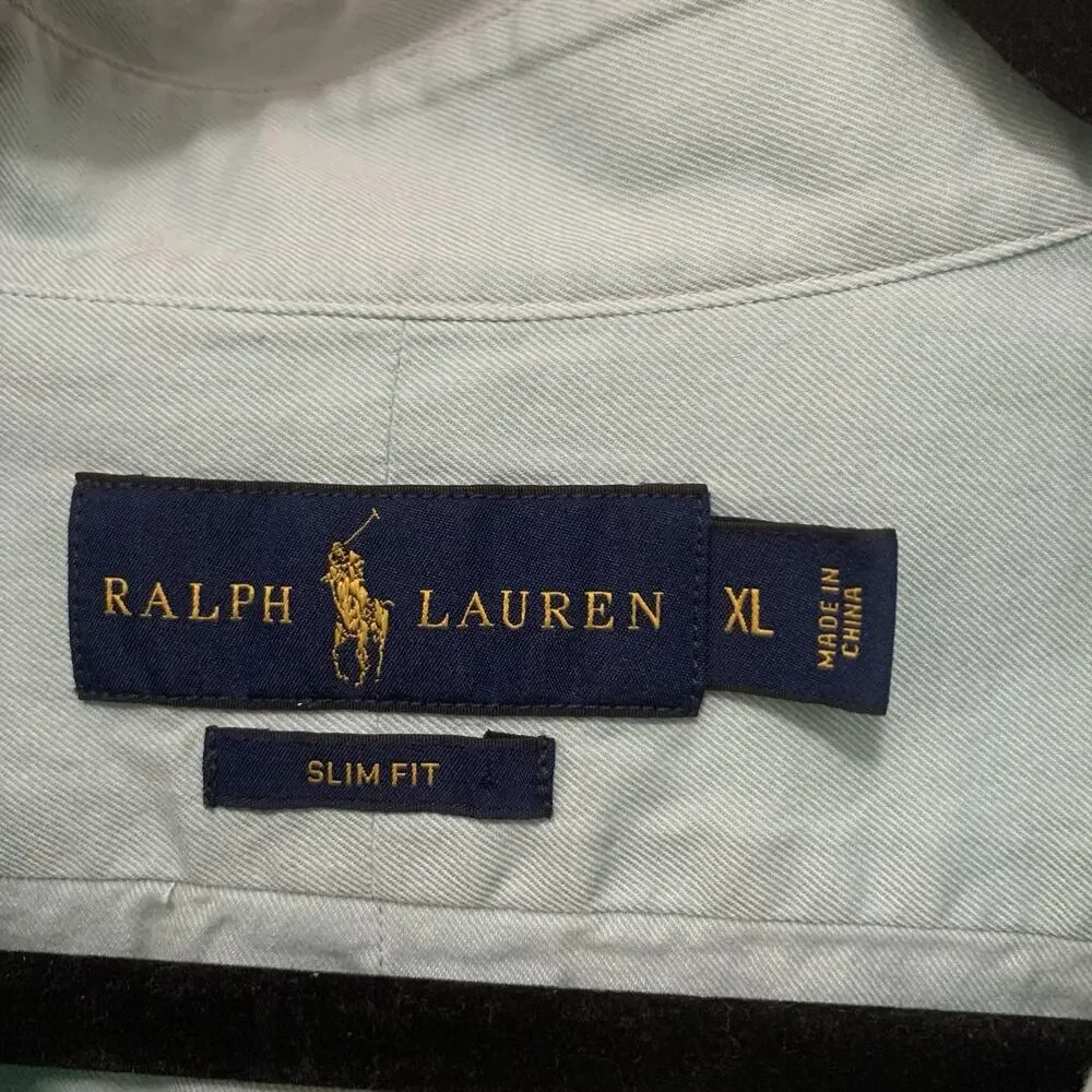 Polo Ralph Lauren Slim Fit Mint Green Button Down Shirt Long Sleeve Men’s XL
